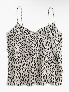 J. Crew Ruffle Cami Tank Top Blouse Leopard Print Size 2